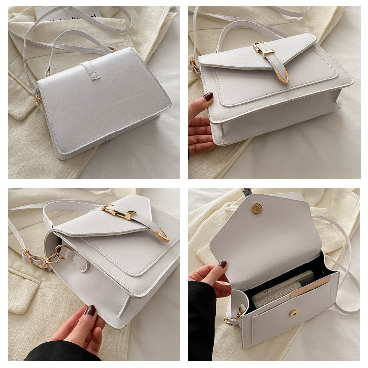Minimalist Solid Shoulder Bag – Soft PU Leather & Compact Style