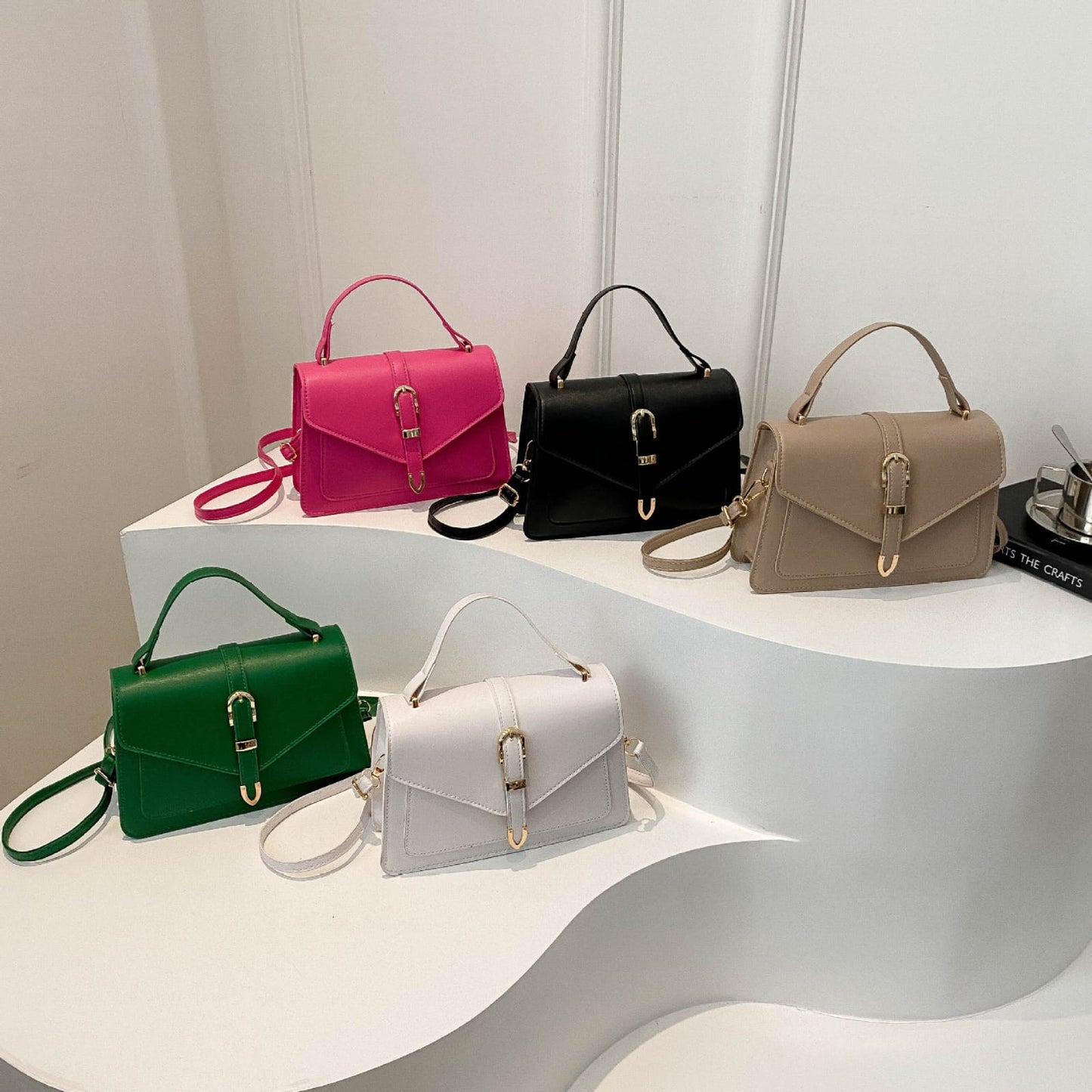 Minimalist Solid Shoulder Bag – Soft PU Leather & Compact Style
