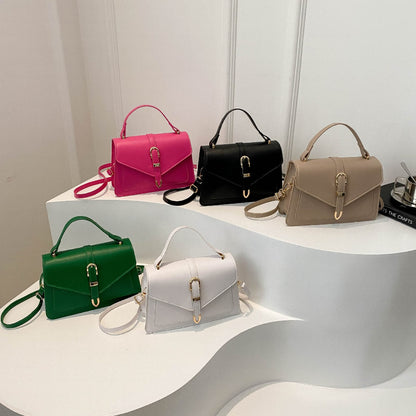 Minimalist Solid Shoulder Bag – Soft PU Leather & Compact Style