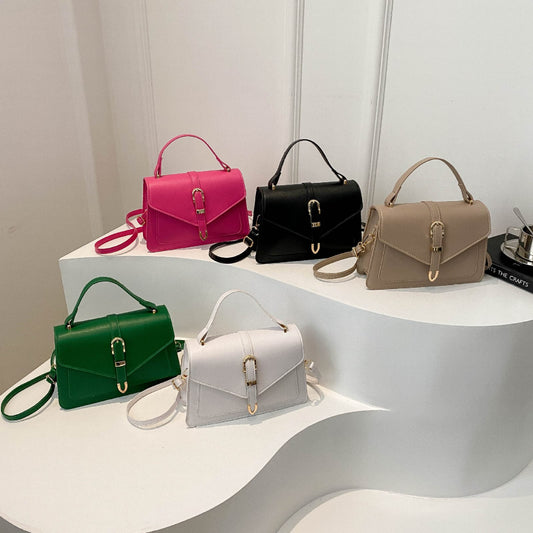 Minimalist Solid Shoulder Bag – Soft PU Leather & Compact Style