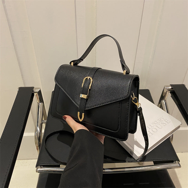Minimalist Solid Shoulder Bag – Soft PU Leather & Compact Style