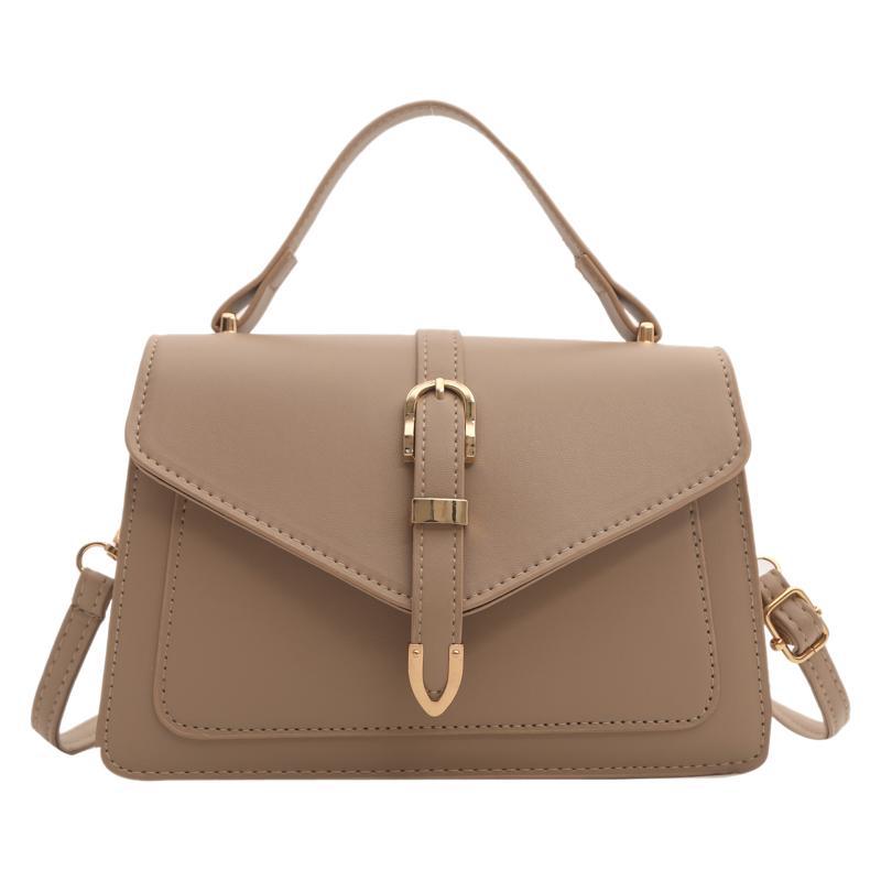 Minimalist Solid Shoulder Bag – Soft PU Leather & Compact Style