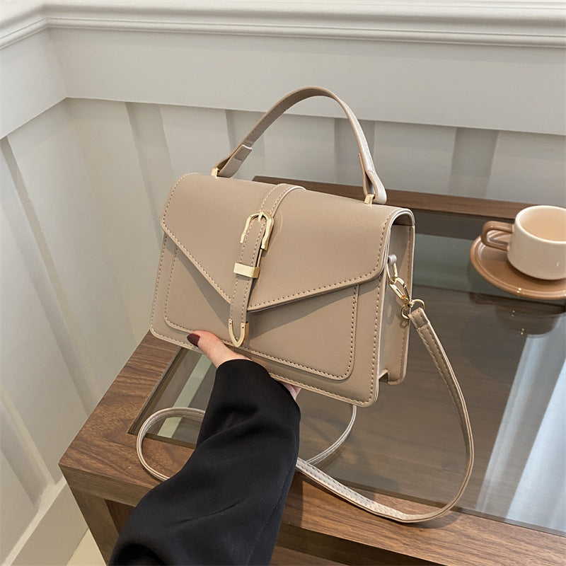 Minimalist Solid Shoulder Bag – Soft PU Leather & Compact Style