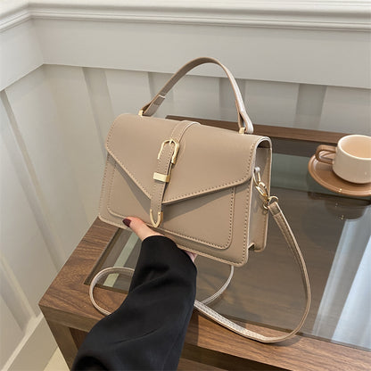 Minimalist Solid Shoulder Bag – Soft PU Leather & Compact Style