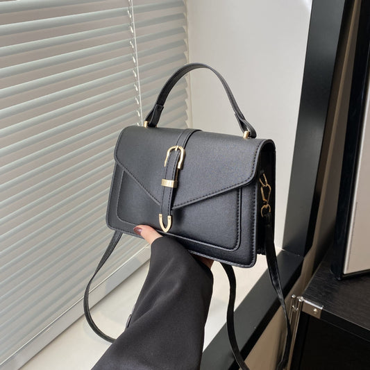 Minimalist Solid Shoulder Bag – Soft PU Leather & Compact Style