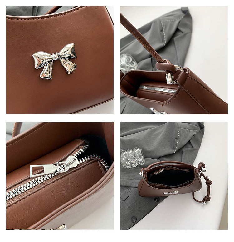 Minimalist Solid Shoulder Bag – Soft PU Leather & Compact Style
