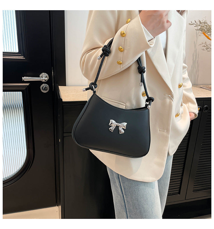 Minimalist Solid Shoulder Bag – Soft PU Leather & Compact Style