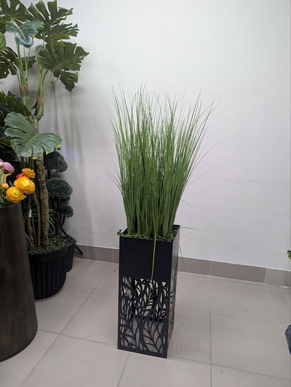 Verdant Meadow Tall Artificial Grass with Laser-Cut Pedestal