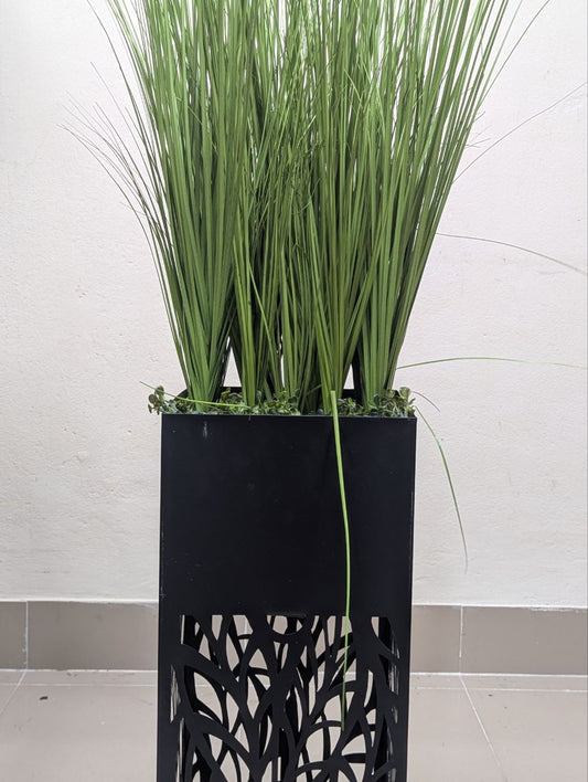 Verdant Meadow Tall Artificial Grass with Laser-Cut Pedestal