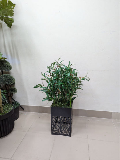 Artificial Olive Tree in Decorative Black Metal Pot
