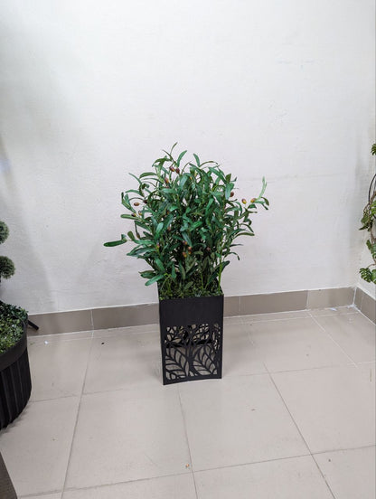 Artificial Olive Tree in Decorative Black Metal Pot