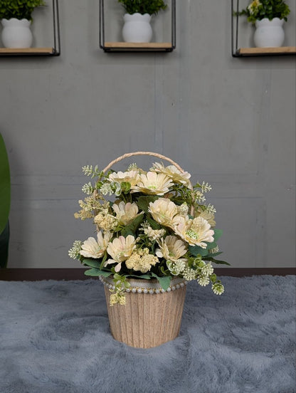 Daisy Pearl Basket Arrangement