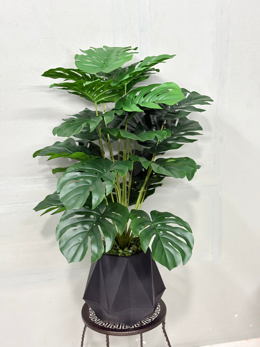 24 Pata Monstera Artificial Plant with Premium Planter – Home & Office Decoration BD