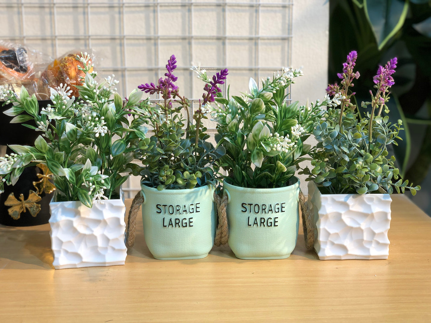 4-Piece Artificial Plant Combo – Chinese Imported Tub (950 TK)