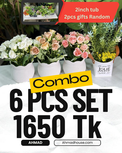 Instant Room Makeover Kit | 6 Realistic Faux Flower Arrangements – 1,650 TK