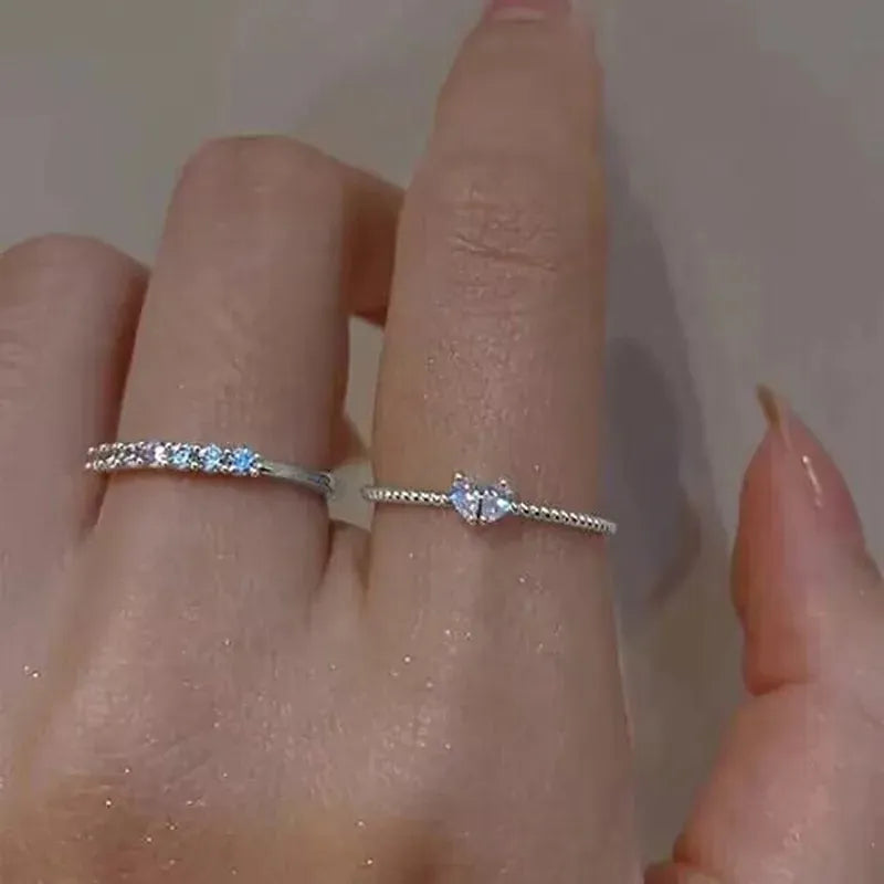 Zircon Heart Ring Set