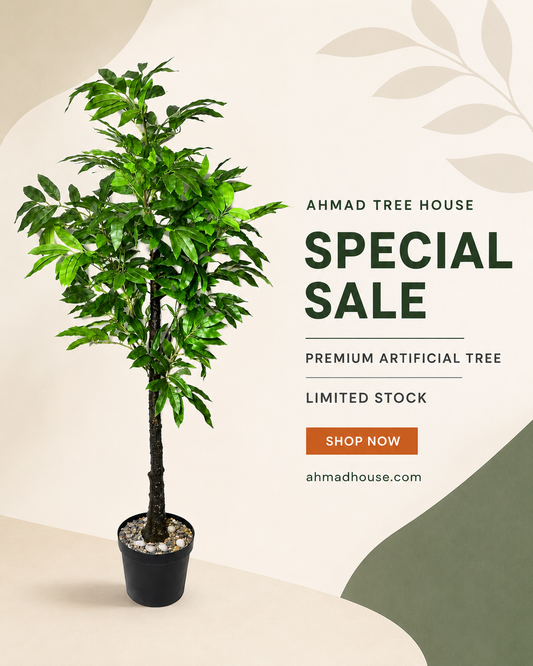 Premium Artificial Indoor Tree with Designer Planter | Living Room, Office & Restaurant Décor | Ahmad Tree House