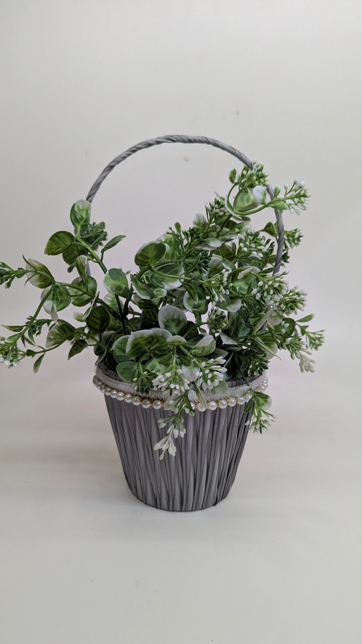 Green Foliage Flower Basket real product