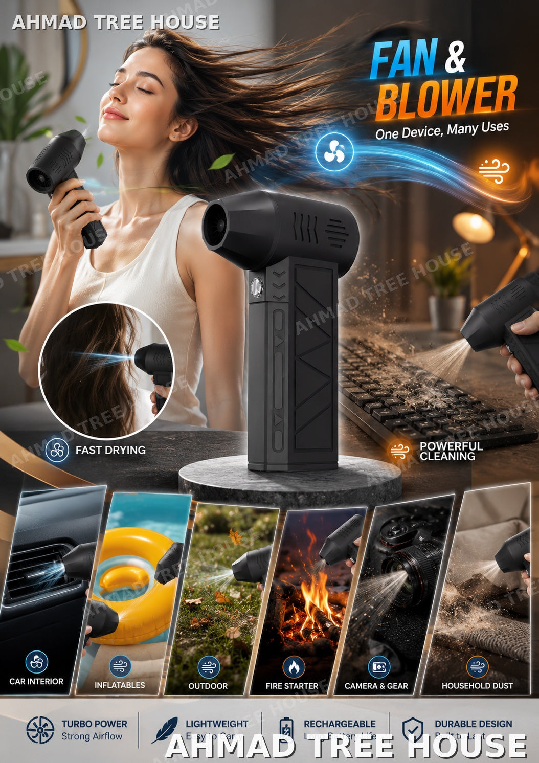 Mini Jet Fan – Brushless Handheld Air Blower ⭐ Customer Favourite