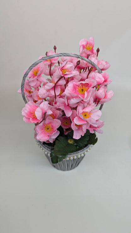 Pink Blossom Flower Basket real product