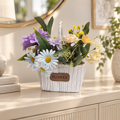 Premium Mixed Flower Basket styled presentation