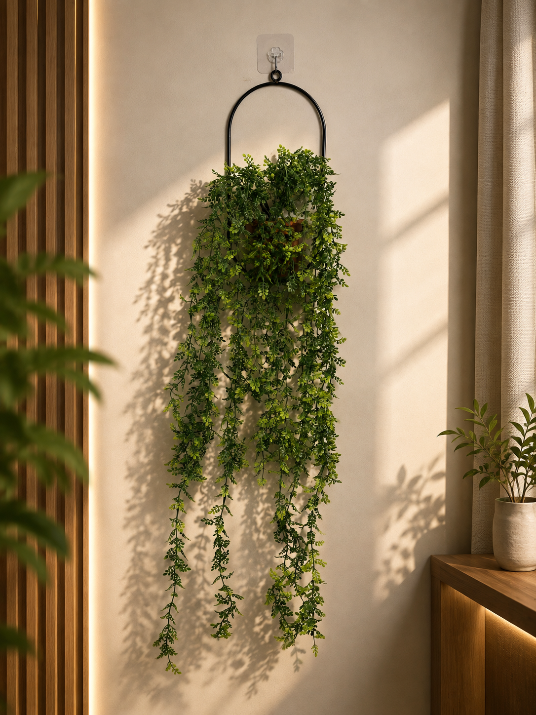 Artificial walk hanging with metal frame