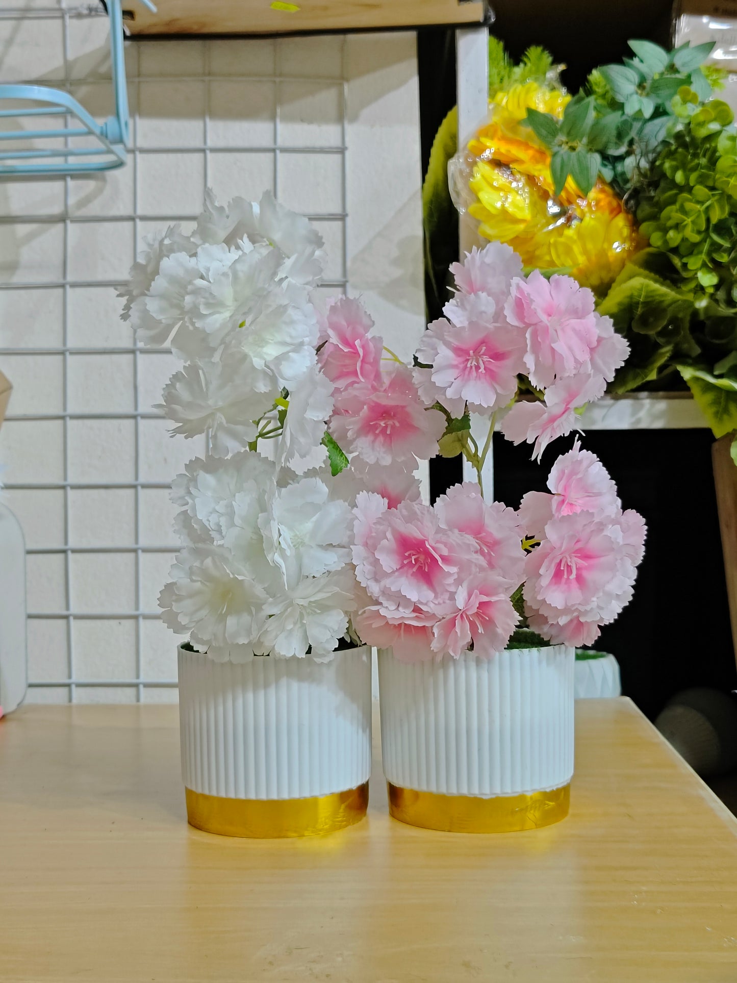 Buy 1 Get 1 FREE White and Pink Blossom Mini Pot