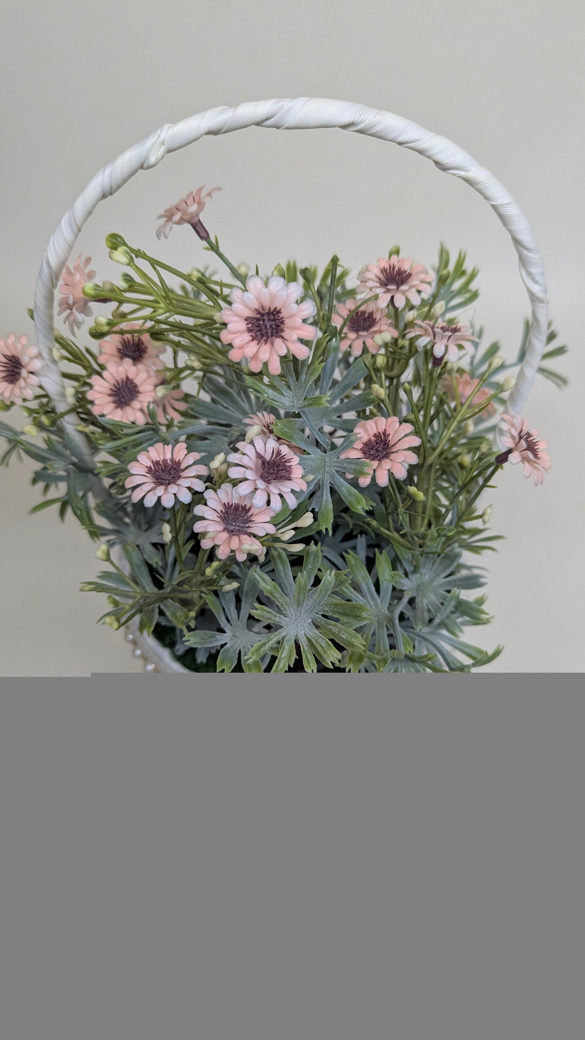 Soft Pink Mini Flower Basket real product