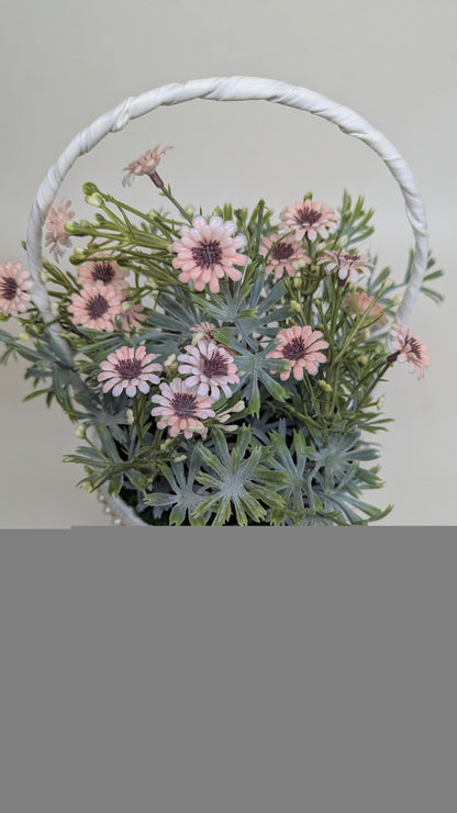 Soft Pink Mini Flower Basket real product