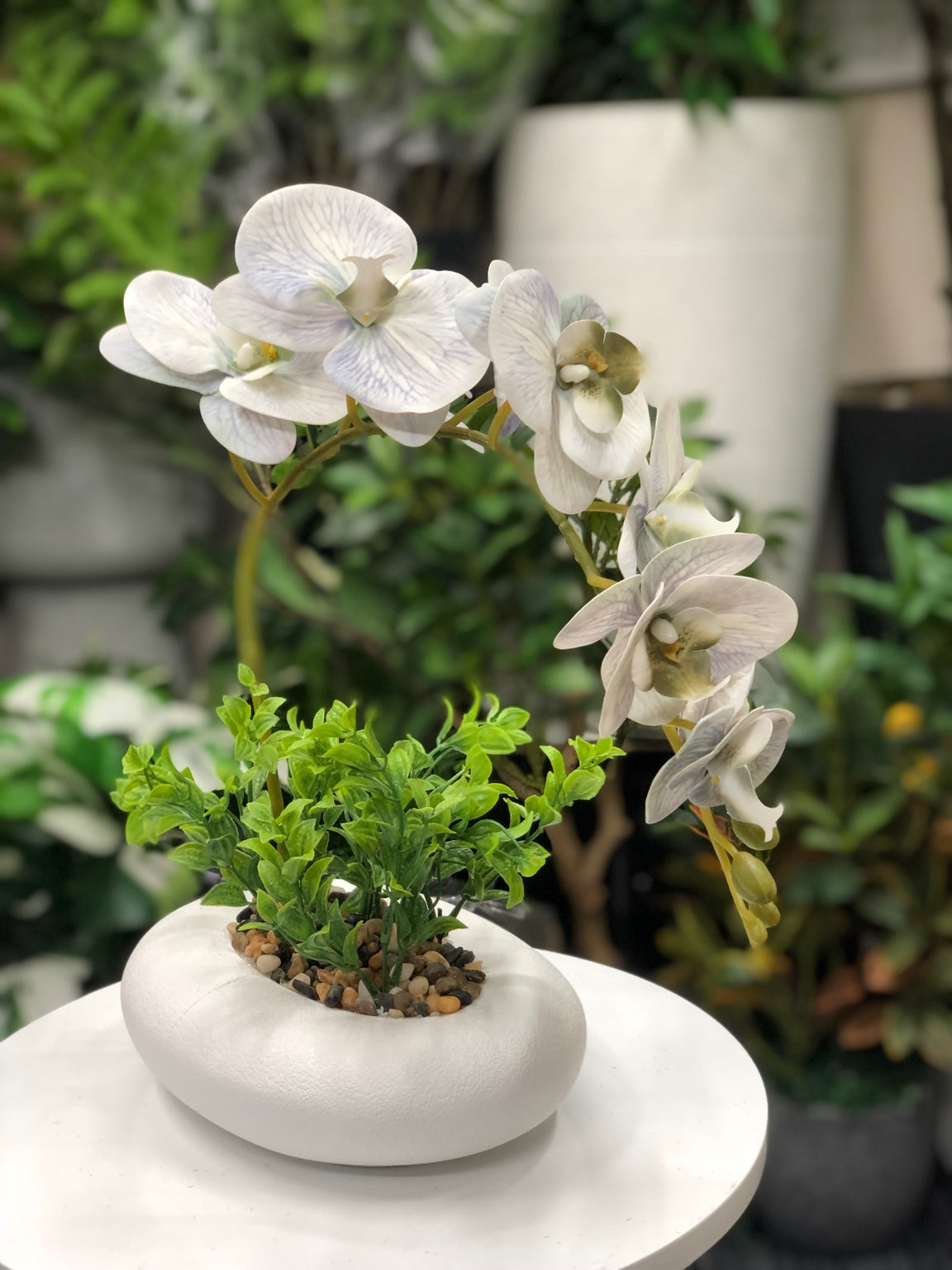 White artificial orchid home and office decor