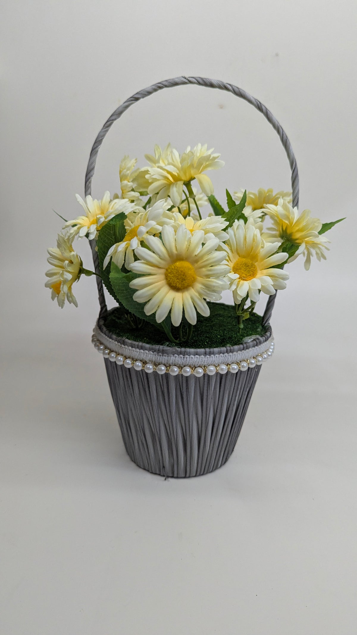 Yellow Daisy Flower Basket real product